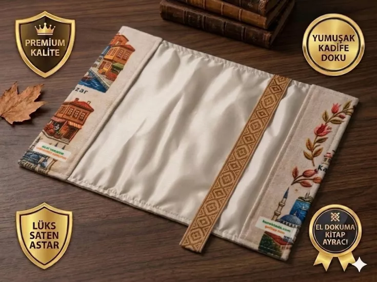 GOFİTAP - İSTANBUL’UN RUHU KADİFE KİTAP KILIFI- PREMİUM KALİTE- (SATEN ASTARLI, DOKUMA AYRAÇLI, ÇİFT DİKİŞLİ DAYANIKLI TASARIM)