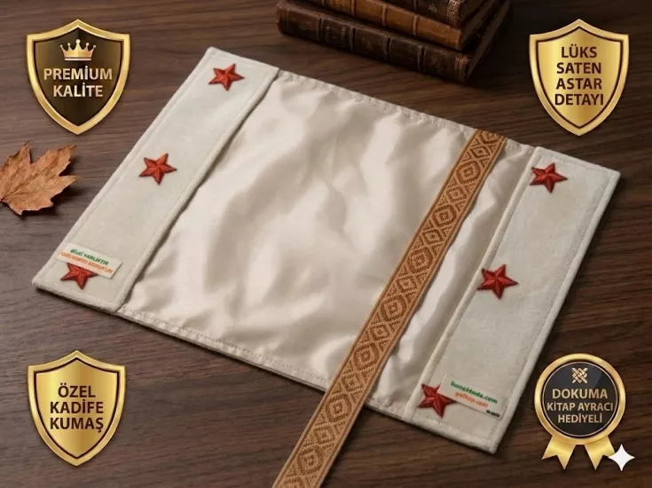 GOFİTAP - İHTİŞAMLI ASLAN KADİFE KİTAP KILIFI- PREMİUM KALİTE- (SATEN ASTARLI, DOKUMA AYRAÇLI, ÇİFT DİKİŞLİ DAYANIKLI TASARIM)